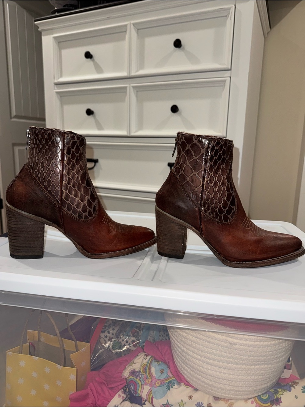 Freebird Brown Leather Ankle Booties